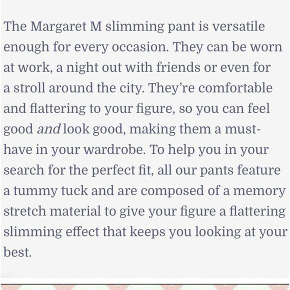 MARGARET M Pants Womens Medium SLIMMING SYLVIE BLACK office career fall print - Picture 7 of 7